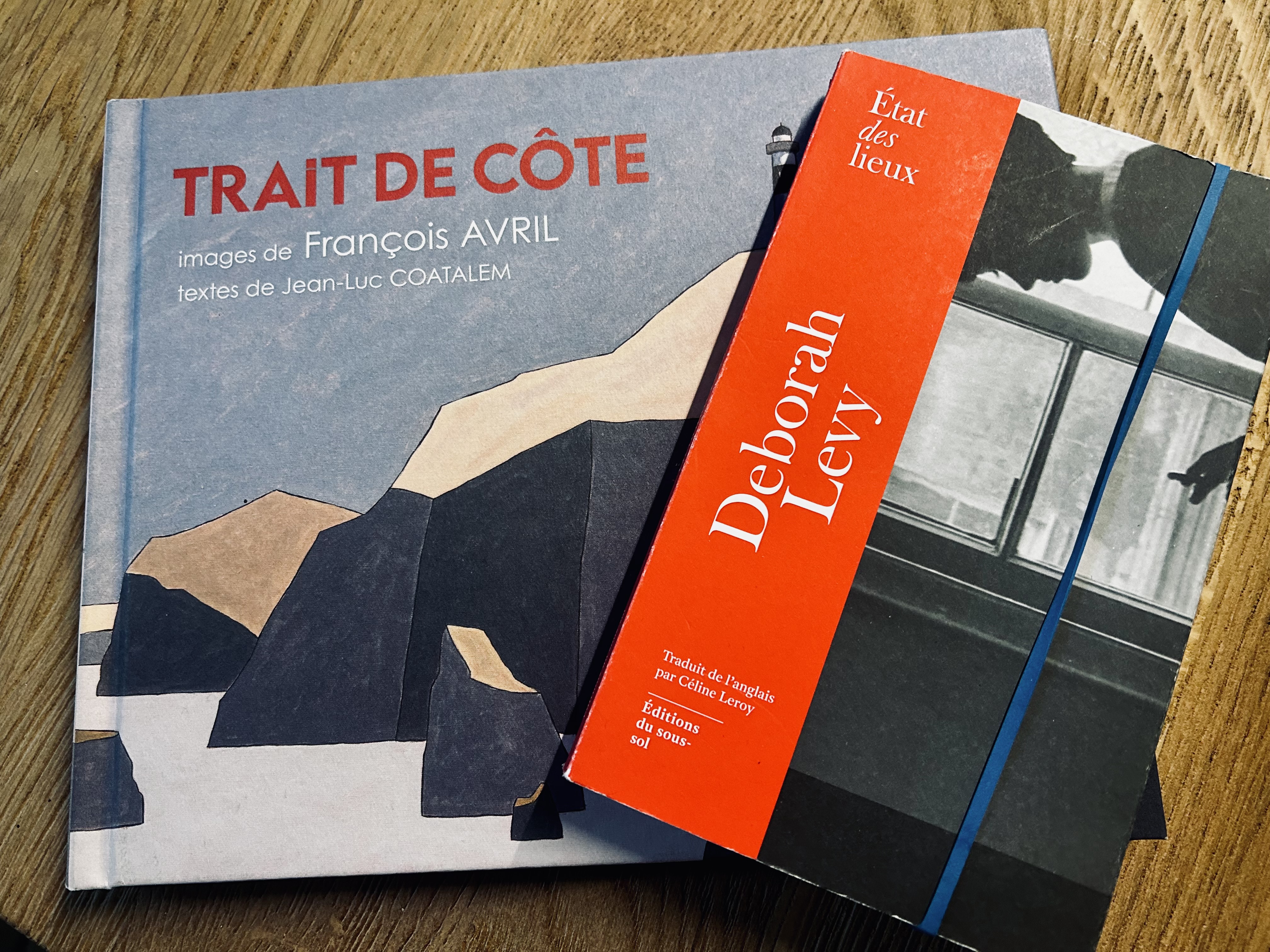 Couvertures de Trait de Côte, Francois Avril et Etat des lieux, Deborah Levy